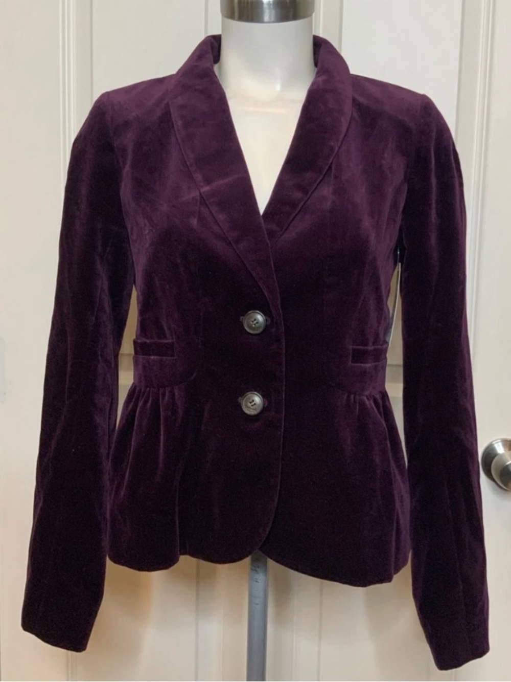 J.Crew Royal Purple Velvet Blazer Jacket Size 10